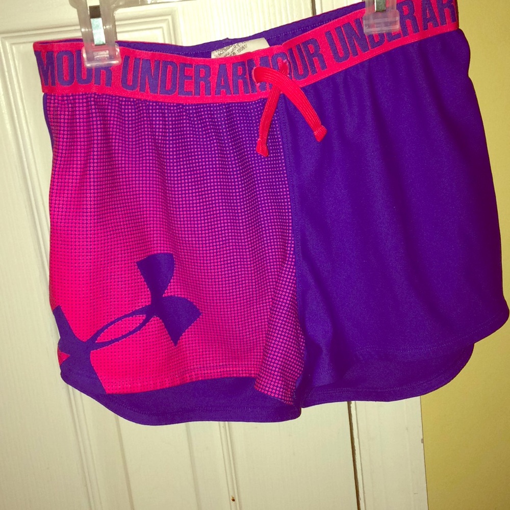 under armour  pink and purple shorts